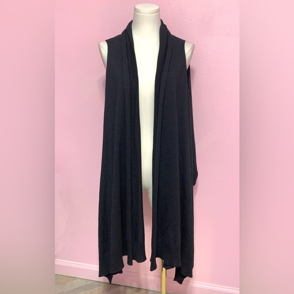 Dkny Jackets & Blazers - DKNY Charcoal Silk Open Front Cardigan Shawl S. V1